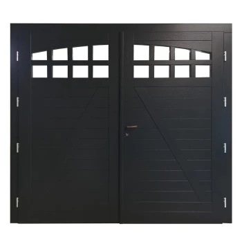 Holz Garagentor Zweiflügelig nach Maß max. 250x210 - Anthrazit