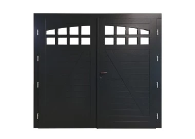 Holz Garagentor Zweiflügelig nach Maß max. 250x210 - Anthrazit