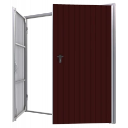 Stahl Garagentor Zweiflügelig - Breite: 210 cm x Höhe: 200-300 cm