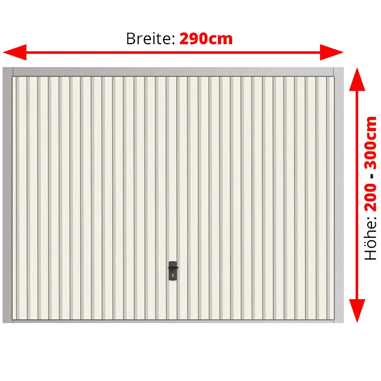 Stahl Garagentor Schwingtor - Breite: 290 cm x Höhe: 200-250 cm
