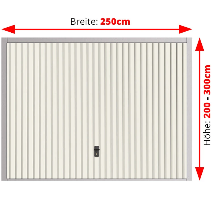 Stahl Garagentor Schwingtor - Breite: 250 cm x Höhe: 200-300 cm