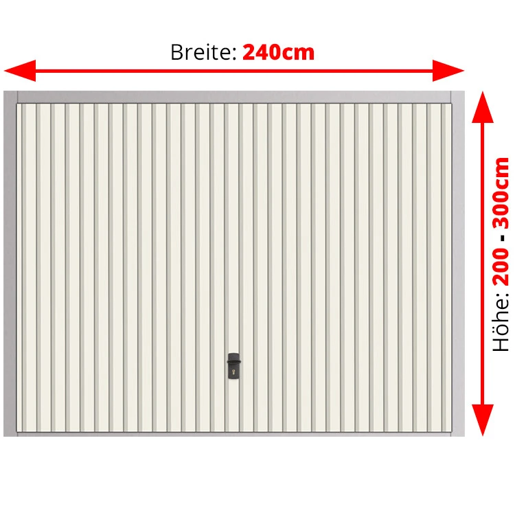 Stahl Garagentor Schwingtor - Breite: 240 cm x Höhe: 200-300 cm