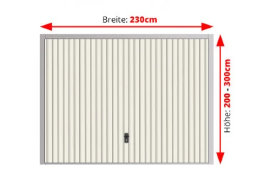 Stahl Garagentor Schwingtor - Breite: 230 cm x Höhe: 200-300 cm