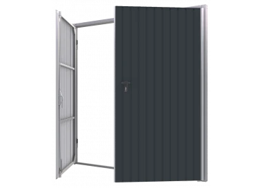 Stahl Garagentor Zweiflügelig - Breite: 220 cm x Höhe: 200-300 cm
