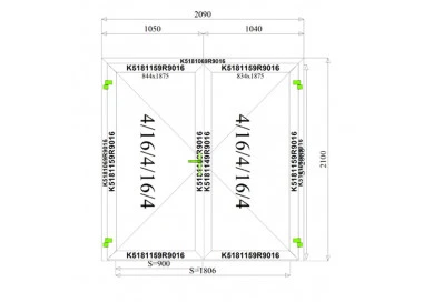 Aluminium Tür 2090 x 2100 mm MB70