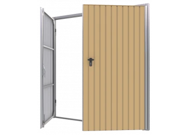 Stahl Garagentor Zweiflügelig - Breite: 230 cm x Höhe: 200-300 cm