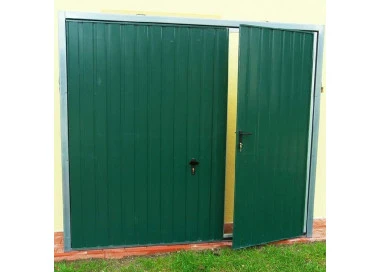 Stahl Garagentor Zweiflügelig - Breite: 240 cm x Höhe: 200-300 cm
