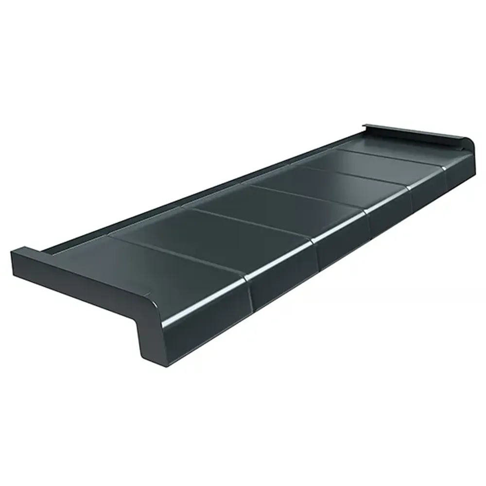 Aluminium-Fensterbank in Wei&szlig; RAL 9016 mit technischen Daten zu Gr&ouml;&szlig;e, Material und Einsatzbereich.