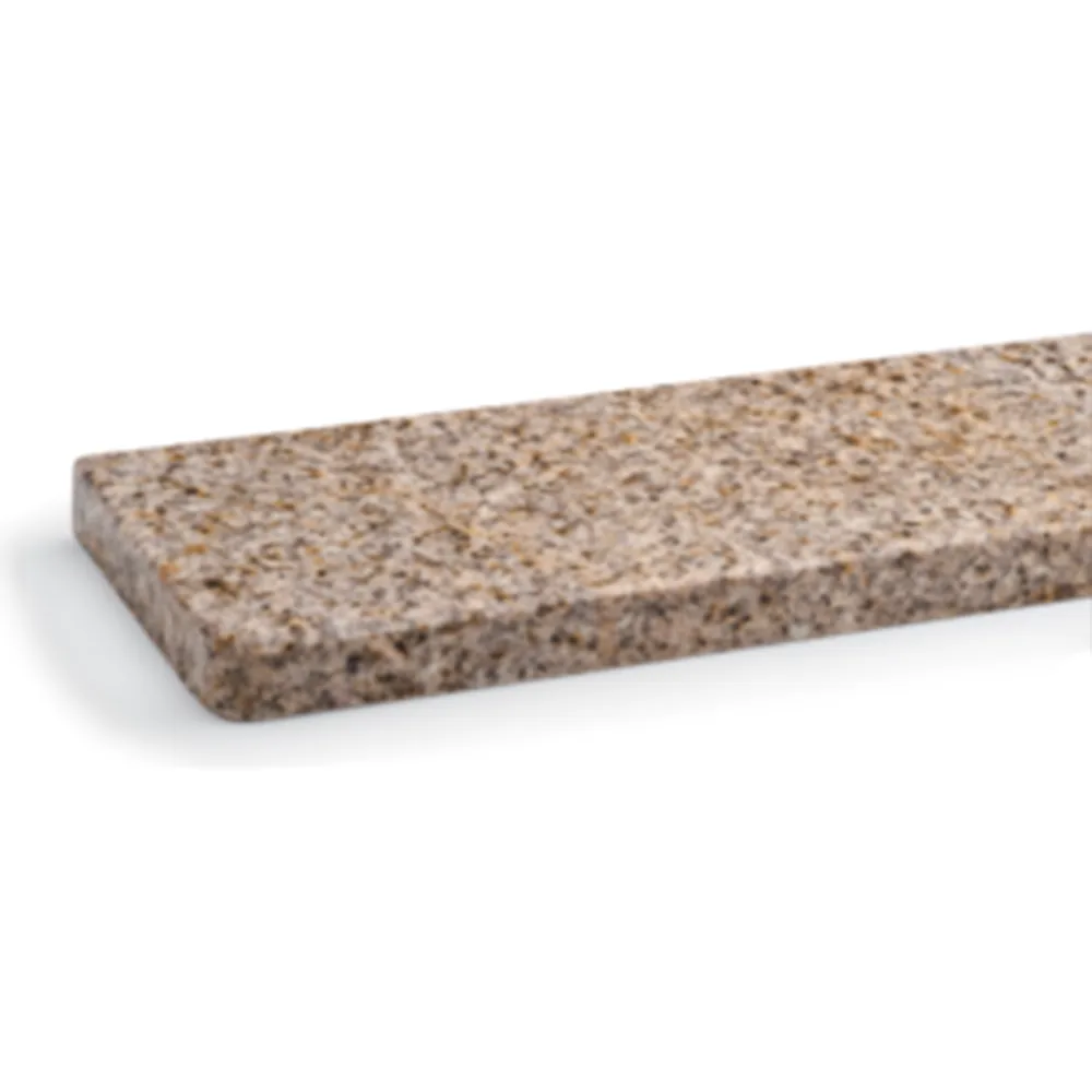 Granitfensterbank &bdquo;Gelb Rosa&ldquo; (100 &times; 150 mm) f&uuml;r den Au&szlig;enbereich mit polierter Oberfl&auml;che.
