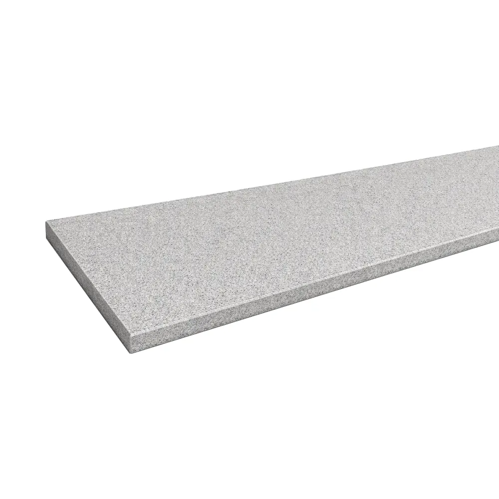 Innenfensterbank aus Quarzkomposit in der Farbe Gris Ceniza - Produktansicht mit Tabelle der technischen Daten.