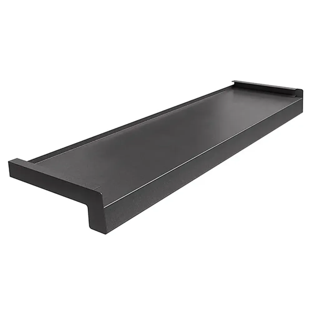 Au&szlig;enfensterbank aus Stahl in Anthrazit RAL 7016 mit Sandstruktur, inklusive technischer Daten&uuml;bersicht (250 &times; 150 mm, 0,7 mm Blechst&auml;rke, f&uuml;r den Au&szlig;enbereich).