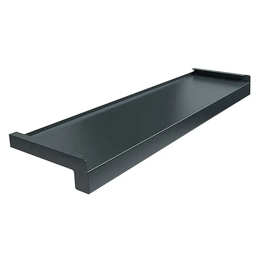 Au&szlig;enfensterbank aus Stahl in Anthrazit RAL 7016, inklusive technischer Daten&uuml;bersicht (250 &times; 150 mm, 0,7 mm Blechst&auml;rke, f&uuml;r den Au&szlig;enbereich).