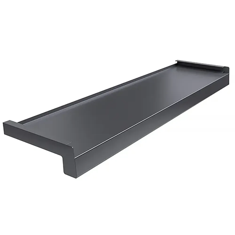 Au&szlig;enfensterbank aus Stahl in Anthrazit RAL 7024, inklusive technischer Daten&uuml;bersicht (250 &times; 150 mm, 0,7 mm Blechst&auml;rke, f&uuml;r den Au&szlig;enbereich).