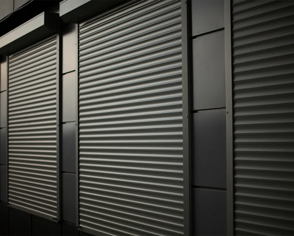 Modernes Rolltorsystem in Anthrazit